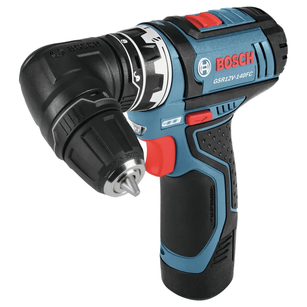 Restored Bosch GSR12V-140FCB22 12V Cordless Drill Driver, 2Ah, 265In-Lbs, 1300RPM, 5 Piece (Refurbished)