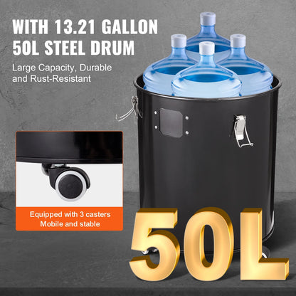 KFFKFF Dust Cyclone Kit with Steel Container, 4" Upgrade for Dust Collection Systems, ABS Dust Deputy, 2" Outer Diameter Connector & Hose for Wet/Dry Vacuums, Compatible with 13.21 Gallon Tanks