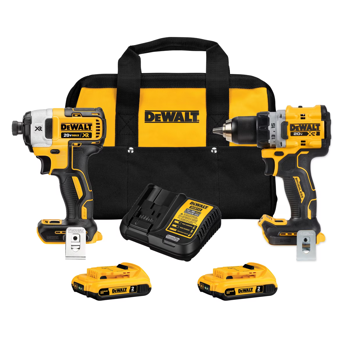 DEWALT 20V MAX Brushless Cordless Drill & Impact Driver Combo Kit with 2 Batteries & Charger - DCK248D2