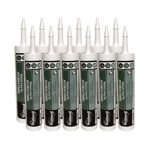 Triple Stretch Chinking Case of (12) 10.3 oz Tubes Stone