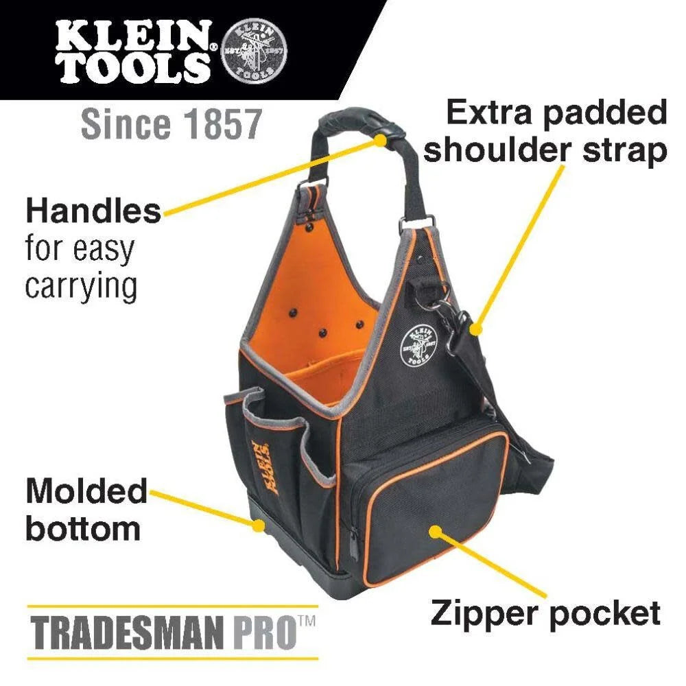 KLEIN TOOLS 8" LG Zipper Tool Tote 55415814