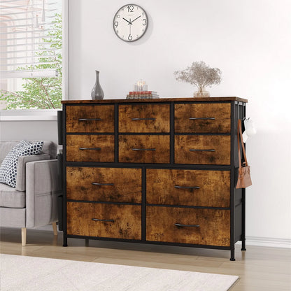 Kidlove Non-woven Fabric Drawer Cabinet with 10 Drawers, Fabric Storage Cabinet Dresser Organizer, for Bedroom Hallway Entryway Closets