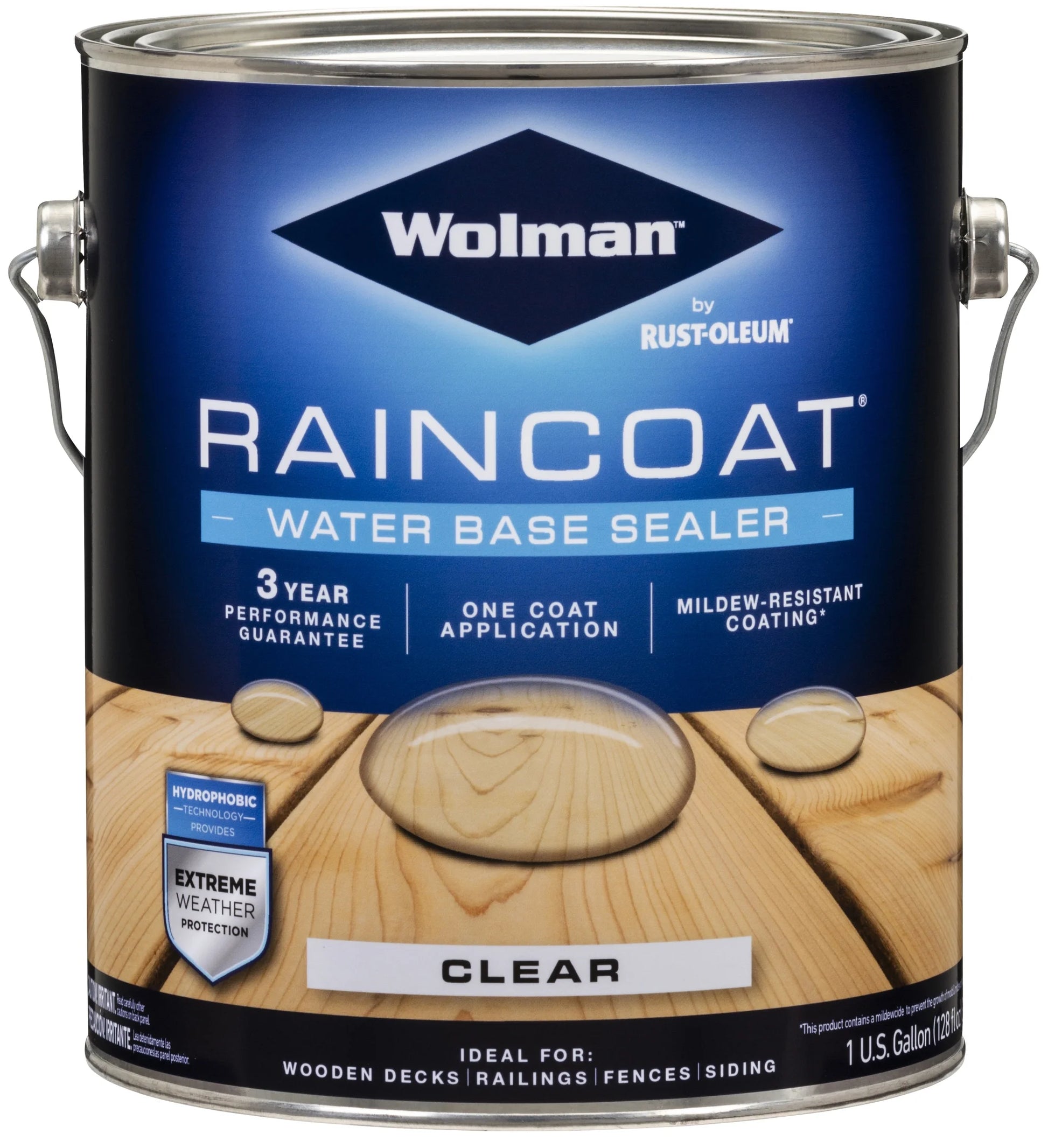 4 Pack, Clear, Wolman RainCoat Water Base Exterior Wood Sealer- Gallon