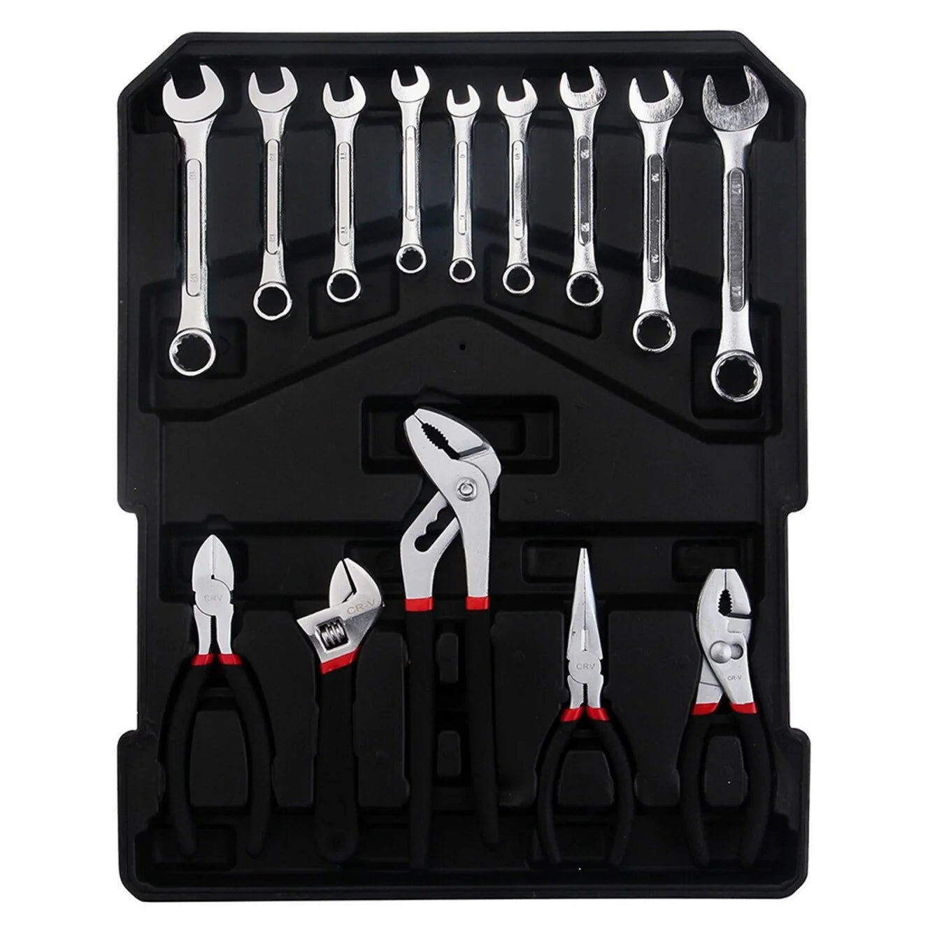 799PCS Aluminum Trolley Case Tool Set, Complete Tool Box Set with Rolling Wheels, Household Hand Tools Kit for Men, Silver