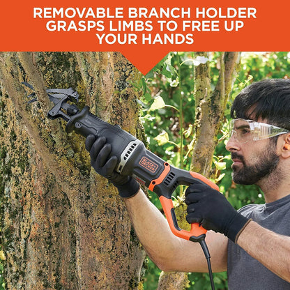BLACK+DECKER BES301K 7 Amp Reciprocating Saw with Removeable Branch Holder