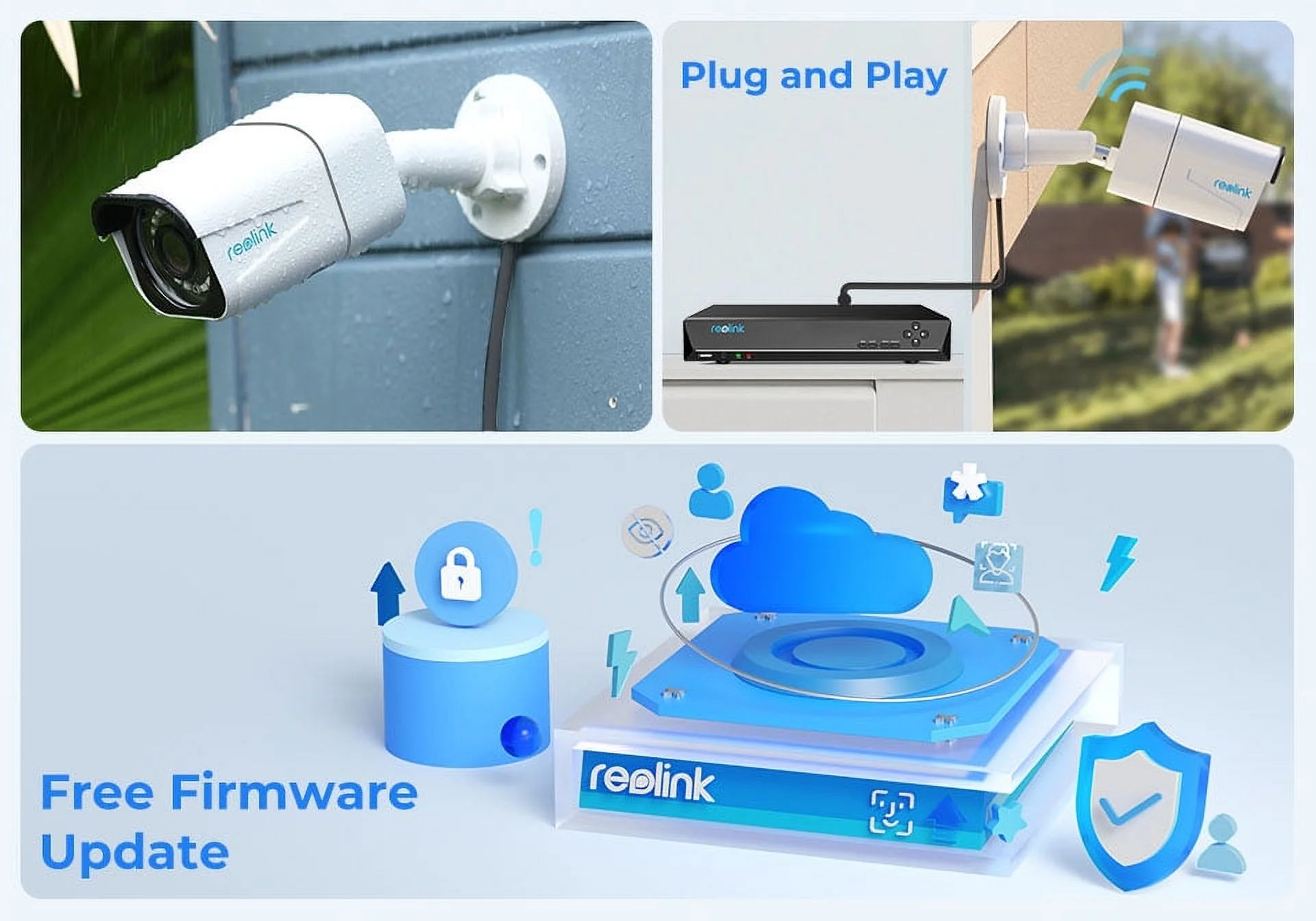 Reolink 4K 8CH Outdoor PoE Camera System,4Pcs 8MP Video Security Camera Smart Person/Vehicle Motion Detection,24/7 Recording