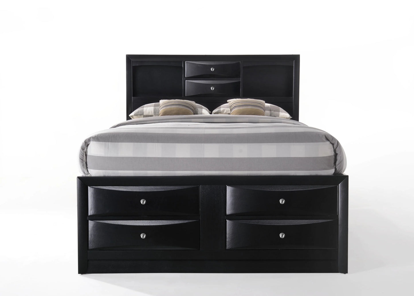Acme Furniture Ireland Full Bed with Storage in Black Rubberwood, Multiple Sizes