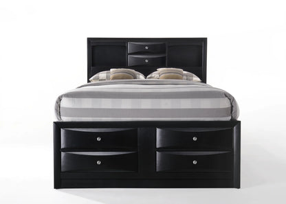 Acme Furniture Ireland Full Bed with Storage in Black Rubberwood, Multiple Sizes