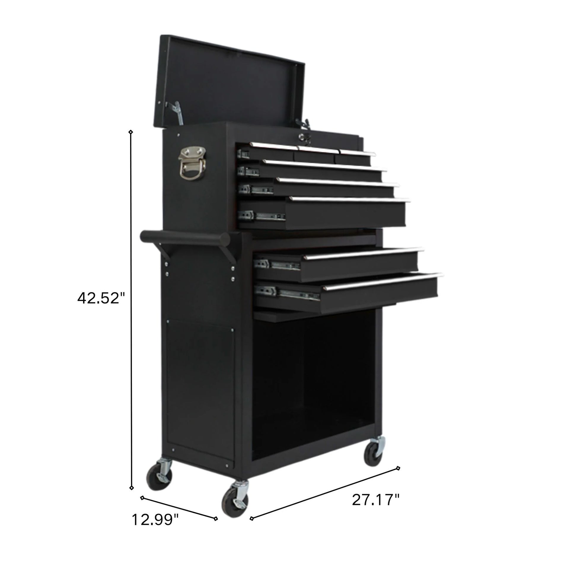 8 Drawer Large Capacity Rolling Toolbox, Detachable Cabinet Storage Tool Chest with Wheels, Tool Storage Cabinet with Lock for Workshop Garage