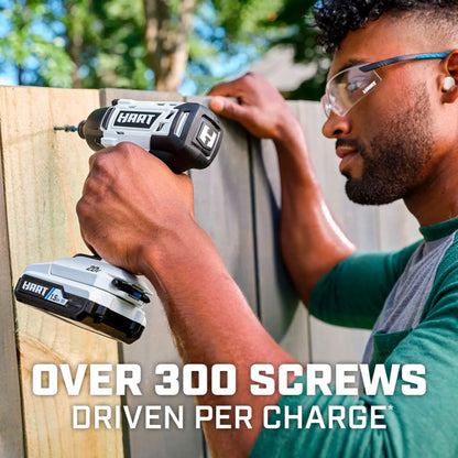 HART 20-Volt Cordless Impact Driver Kit, (1) 1.5Ah Lithium-Ion Battery, Hex Chuck, Gen 2