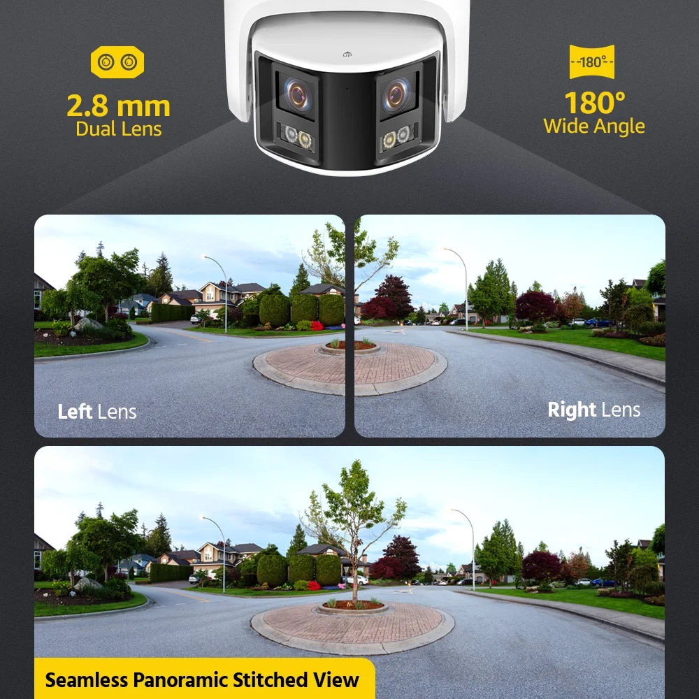 ANNKE PoE Security Camera Outdoor with Dual Lens 180? Filed of View, 6MP IP Surveillance Camera Support Color Night Vision, Person/Vehicle Detection, Two-Way Talk, Built-in SD Card Slot