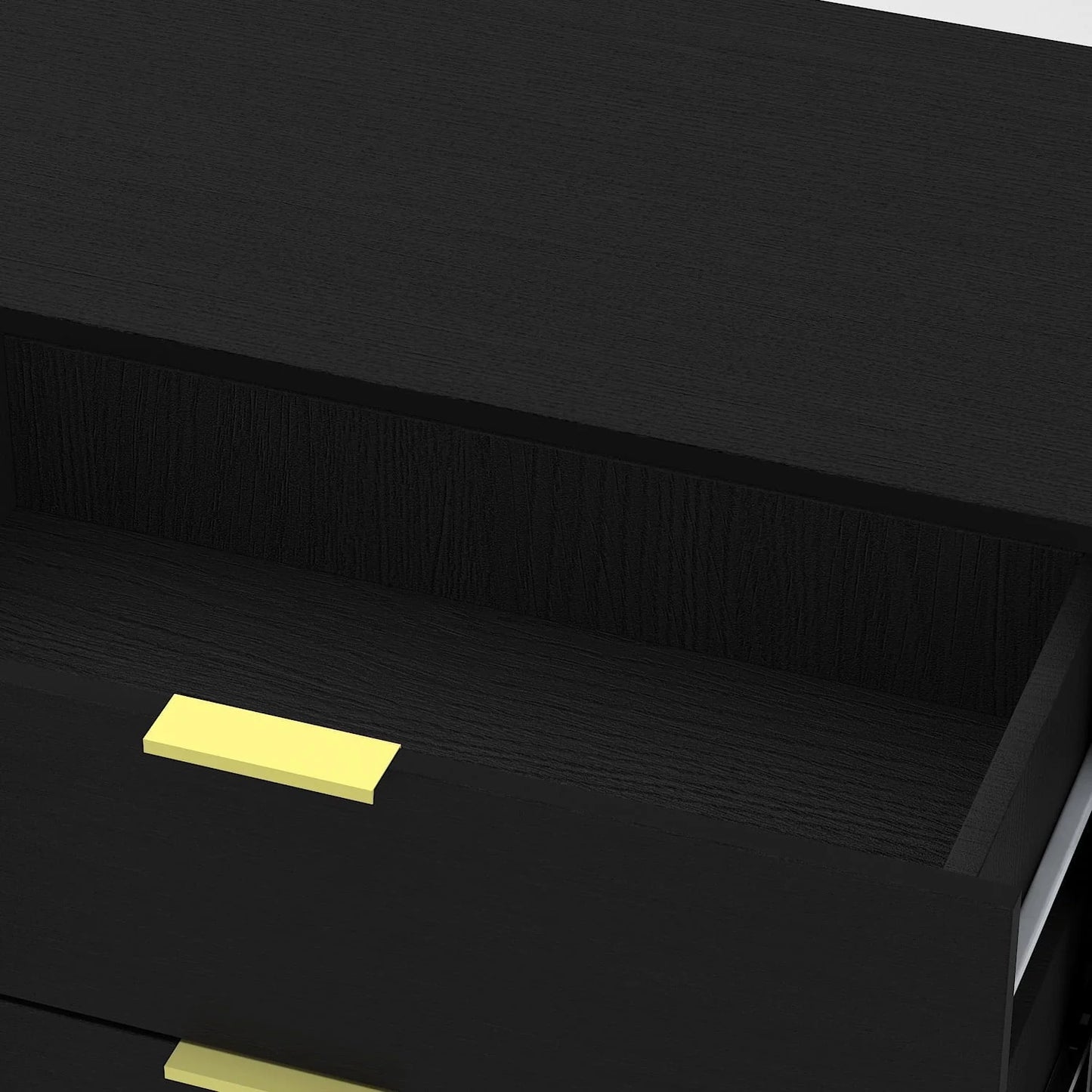 Modern Sideboard Buffet Storage Cabinet with 3 Drawers and Door for Living Room Black