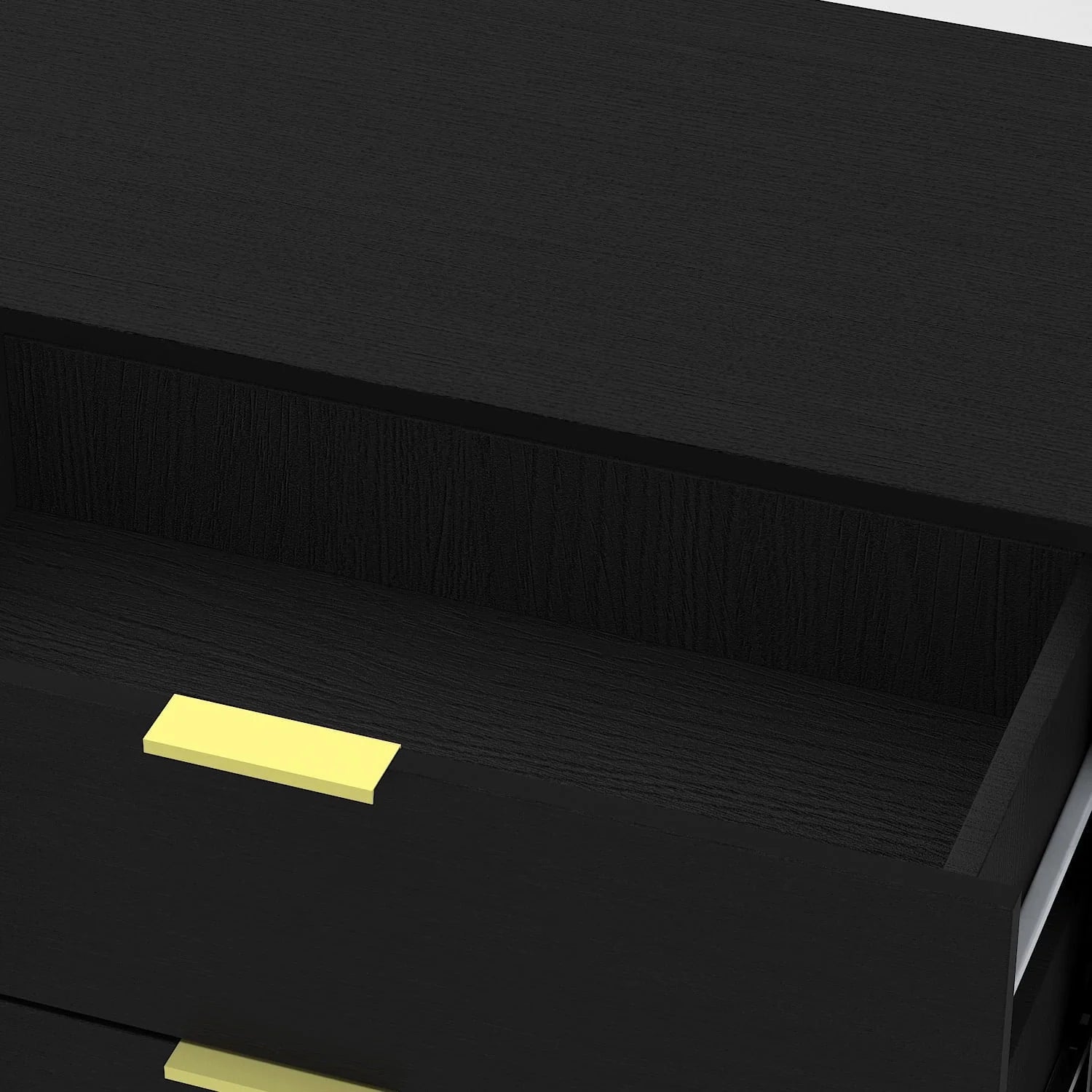 Modern Sideboard Buffet Storage Cabinet with 3 Drawers and Door for Living Room Black