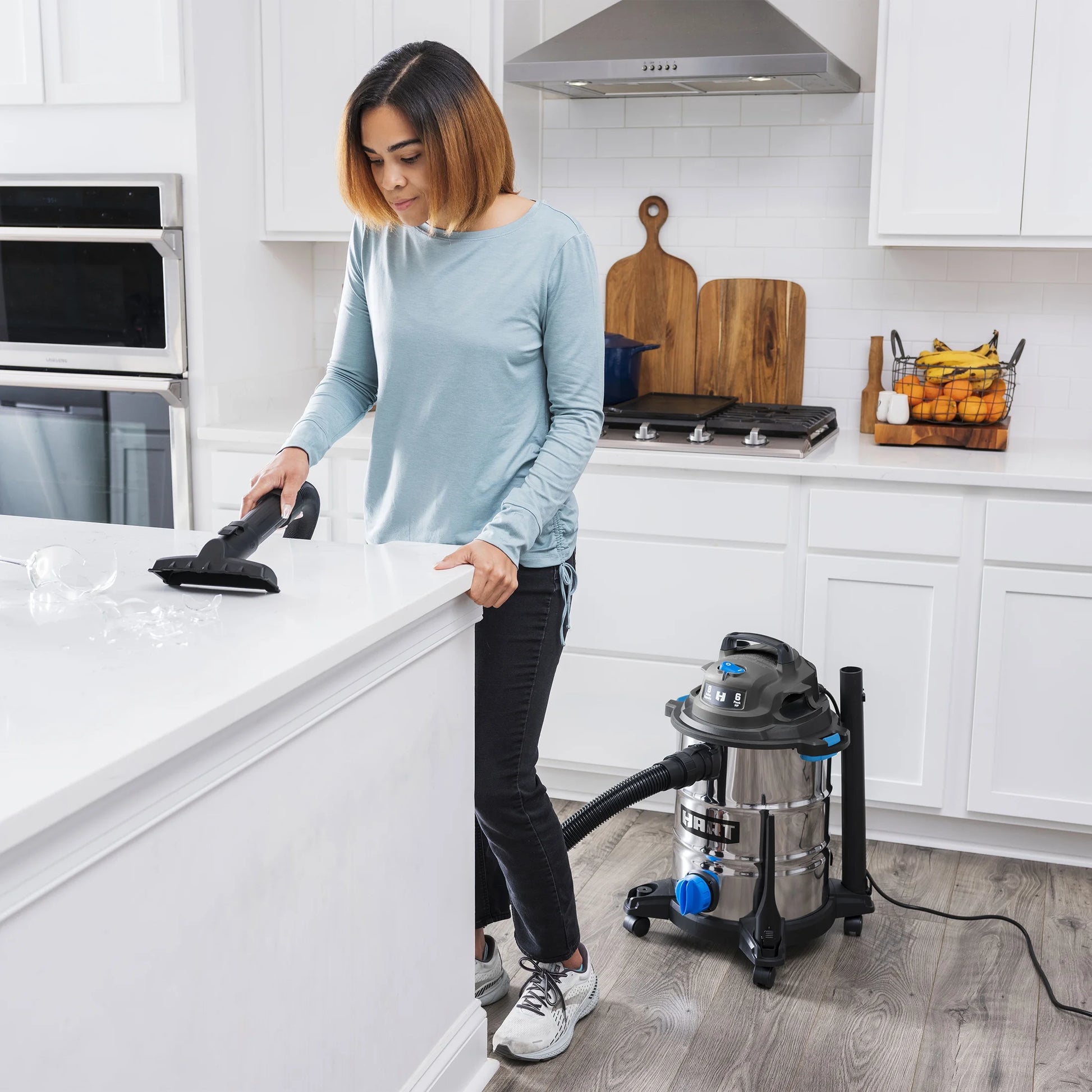 HART 8 Gallon 6 Peak HP Stainless Steel Wet/Dry Vacuum, VOC812SF 3703