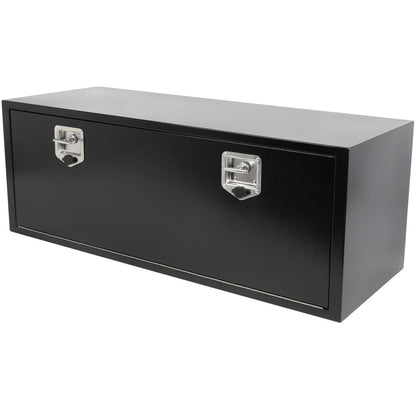 CCIYU 48 Inch Iron Truck Bed Toolboxes, Heavy Duty Truck Tool Box with Lock Keys, Storage Tool Box Chest Box Organizer for Pickup, RV, Truck Bed, Trailer, 48"x 18"x18", Black