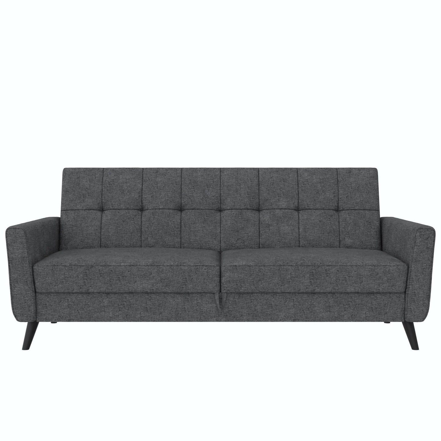 Queer Eye Liam Futon with Storage, Convertible Sofa, Gray Linen