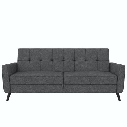 Queer Eye Liam Futon with Storage, Convertible Sofa, Gray Linen