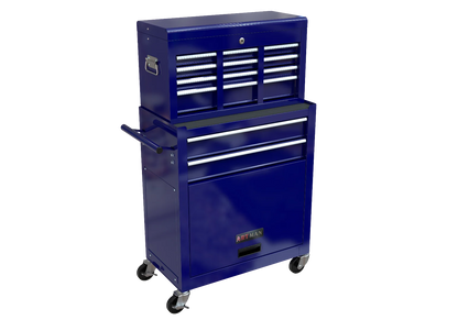 8-Drawer Rolling Tool Chest with Wheels, High Capacity Tool Storage Removable Tool Box Combo, Tool Storage Cabinet with Lockable Drawers, Toolbox for Workshop and Mechanics Garage, Blue