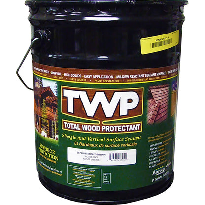 TWP 207 Butternut Brown Shake and Shingle Sealant - Professional Strength, Deep Penetrating Wood Protectant, UV & Water Resistant, Easy Apply - 5 Gallon