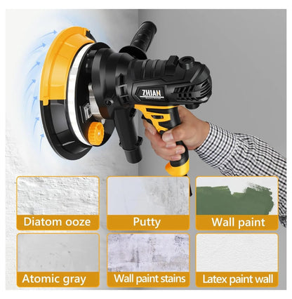Handheld Drywall Sander 900W, 1400-2700RPM Portable Electric Wall Polishing Machine,Electric Drywall Sander with Vacuum, LED light,Rough and fine Sanding,12 PCS Sanding Disc