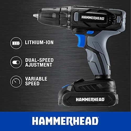 20V Cordless 2-Tool Combo Kit: Drill and Impact Driver with 1.5Ah Battery and Charger - HCC2020