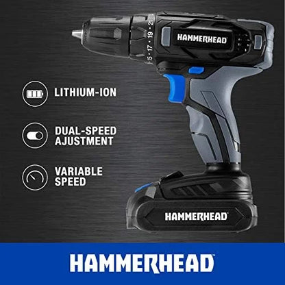 20V Cordless 2-Tool Combo Kit: Drill and Impact Driver with 1.5Ah Battery and Charger - HCC2020