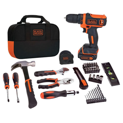 BLACK+DECKER 12V Cordess Drill/Driver, 1.5Ah, 59 Piece Set, Battery and Charger Included