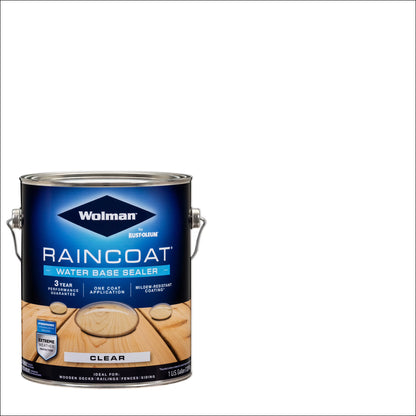 4 Pack, Clear, Wolman RainCoat Water Base Exterior Wood Sealer- Gallon