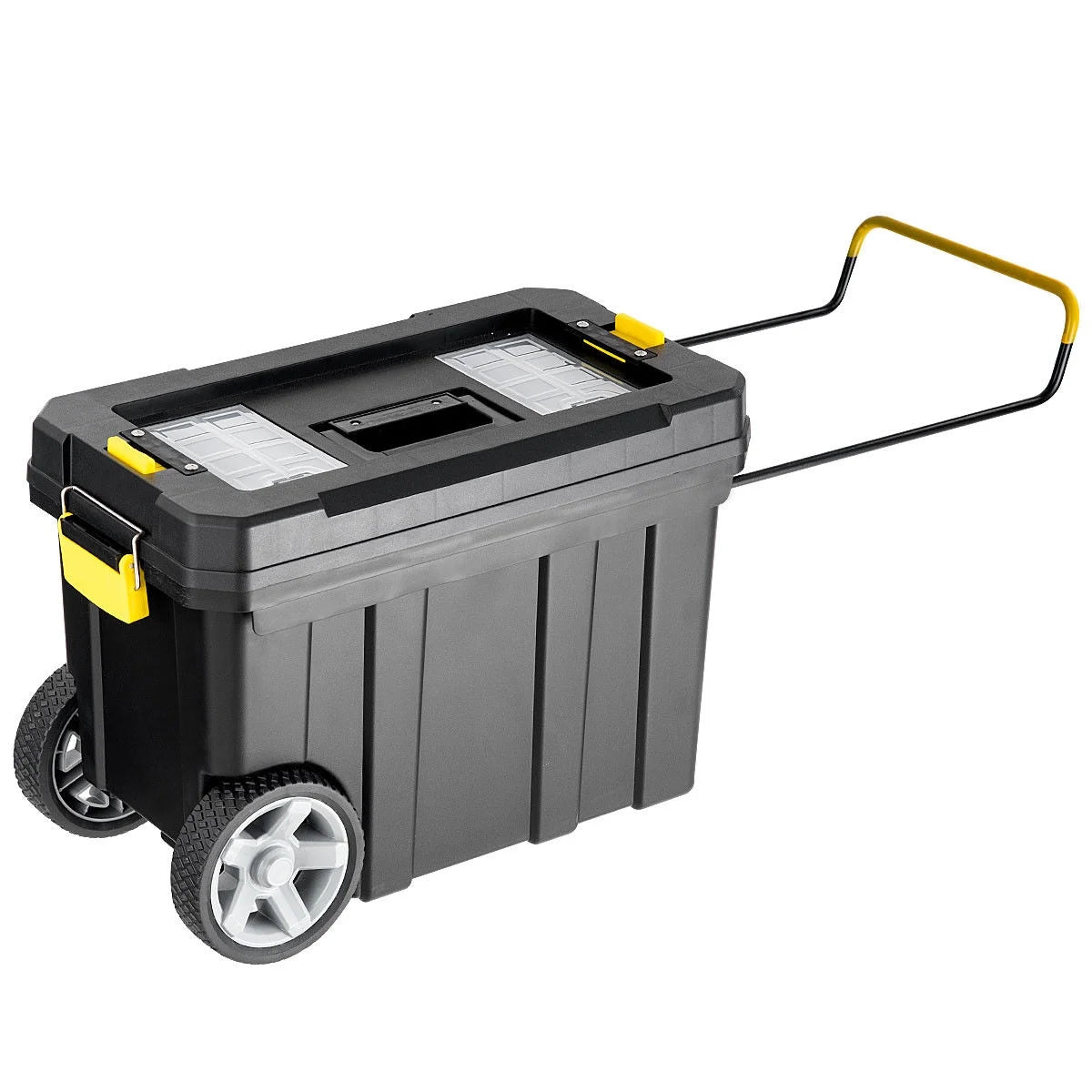 Costway 2-in-1 Rolling Tool Box Set Mobile Tool Chest Storage Organizer Portable Black