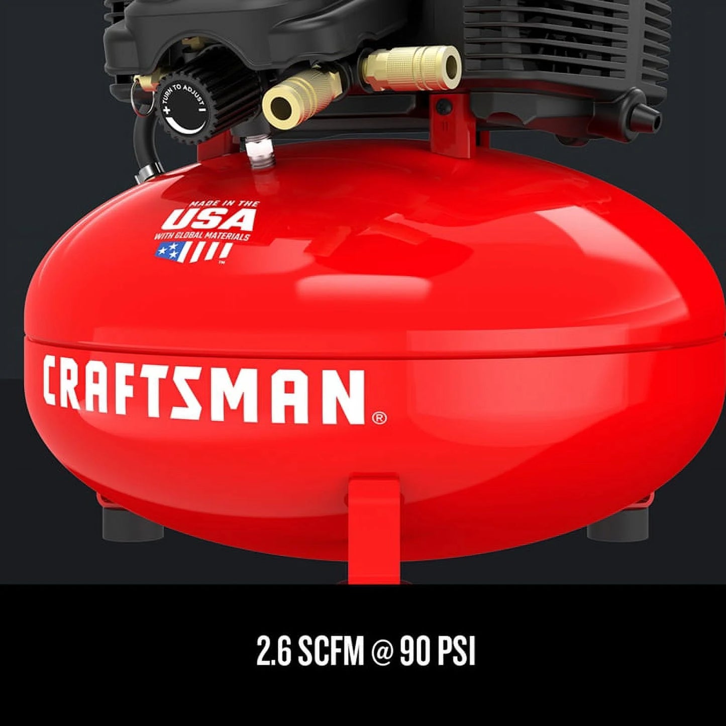 CRAFTSMAN Red 0.8HP 150 PSI 1-Stage Oil-Free Air Compressor 6 gal
