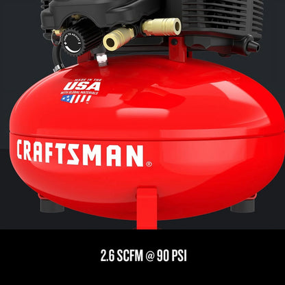 CRAFTSMAN Red 0.8HP 150 PSI 1-Stage Oil-Free Air Compressor 6 gal