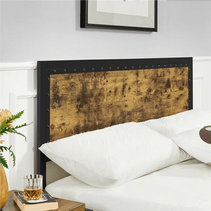 Yaheetech Metal Platform Bed with with Storage, Queen Size, Rustic Brown