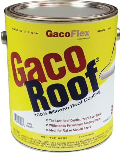 GacoRoof 100% Silicone Roof Coating, White, 1 Gallon