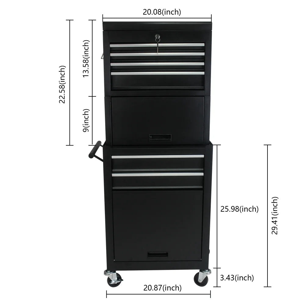 6 Drawers Rolling Tool Chest Cabinet,High Capacity Tool Storage Cabinet ,Rolling Tool Box with Wheels and Locking System,Portable Tool Organizer for Garage Warehouse Workshop