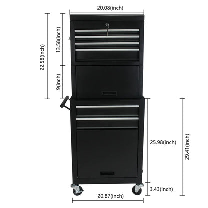 6 Drawers Rolling Tool Chest Cabinet,High Capacity Tool Storage Cabinet ,Rolling Tool Box with Wheels and Locking System,Portable Tool Organizer for Garage Warehouse Workshop
