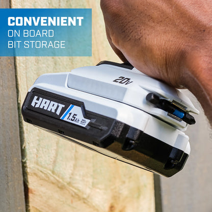 HART 20-Volt Cordless Impact Driver Kit, (1) 1.5Ah Lithium-Ion Battery, Hex Chuck, Gen 2