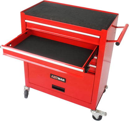 Noaman 4-Drawer Rolling Tool Cart w/Lockable Interlock System - Steel Mechanic Tool Chest for Garage & Workshop