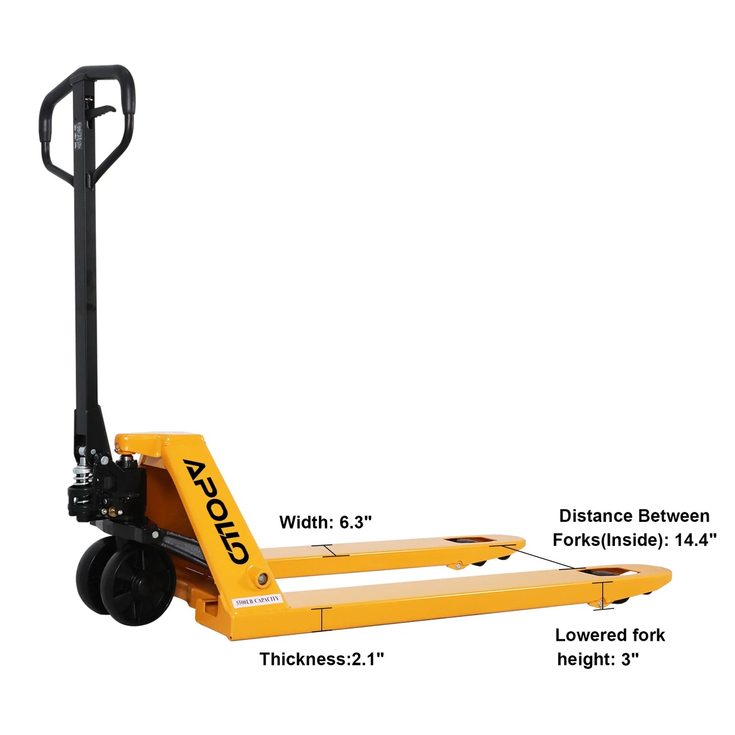 APOLLOLIFT Heavy Duty 5500lbs with 48"X27" Fork, Hydraulic Manual Pallet Jack Truck W/Nylon Wheels
