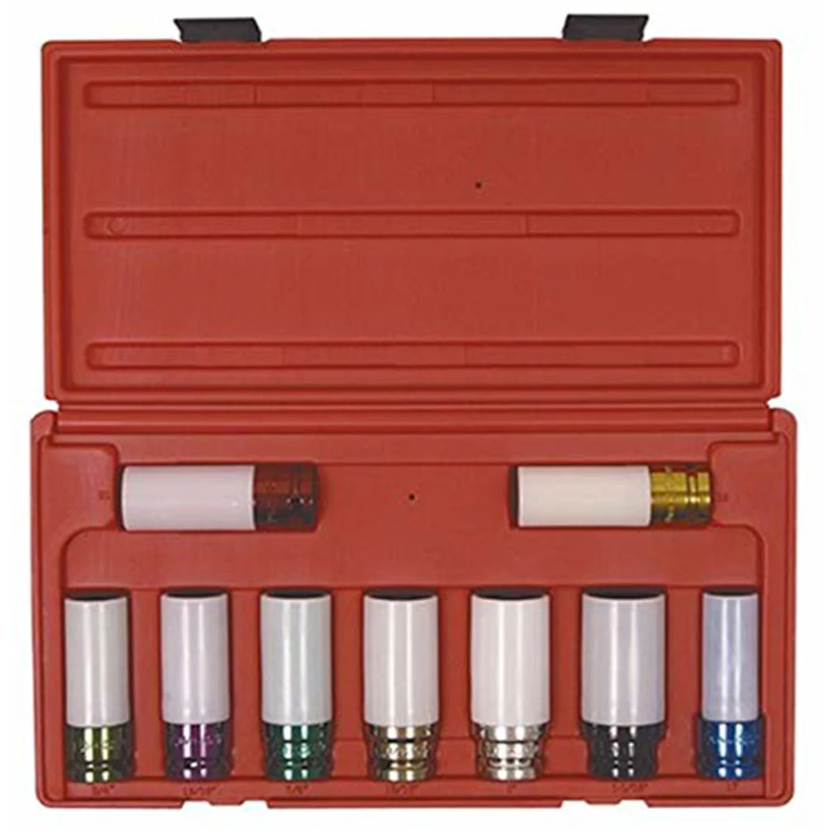 Sunex Tools No Scratch Wheel Protector Impact Socket, 1/2 in Dr, SAE & Metric, 9 Count