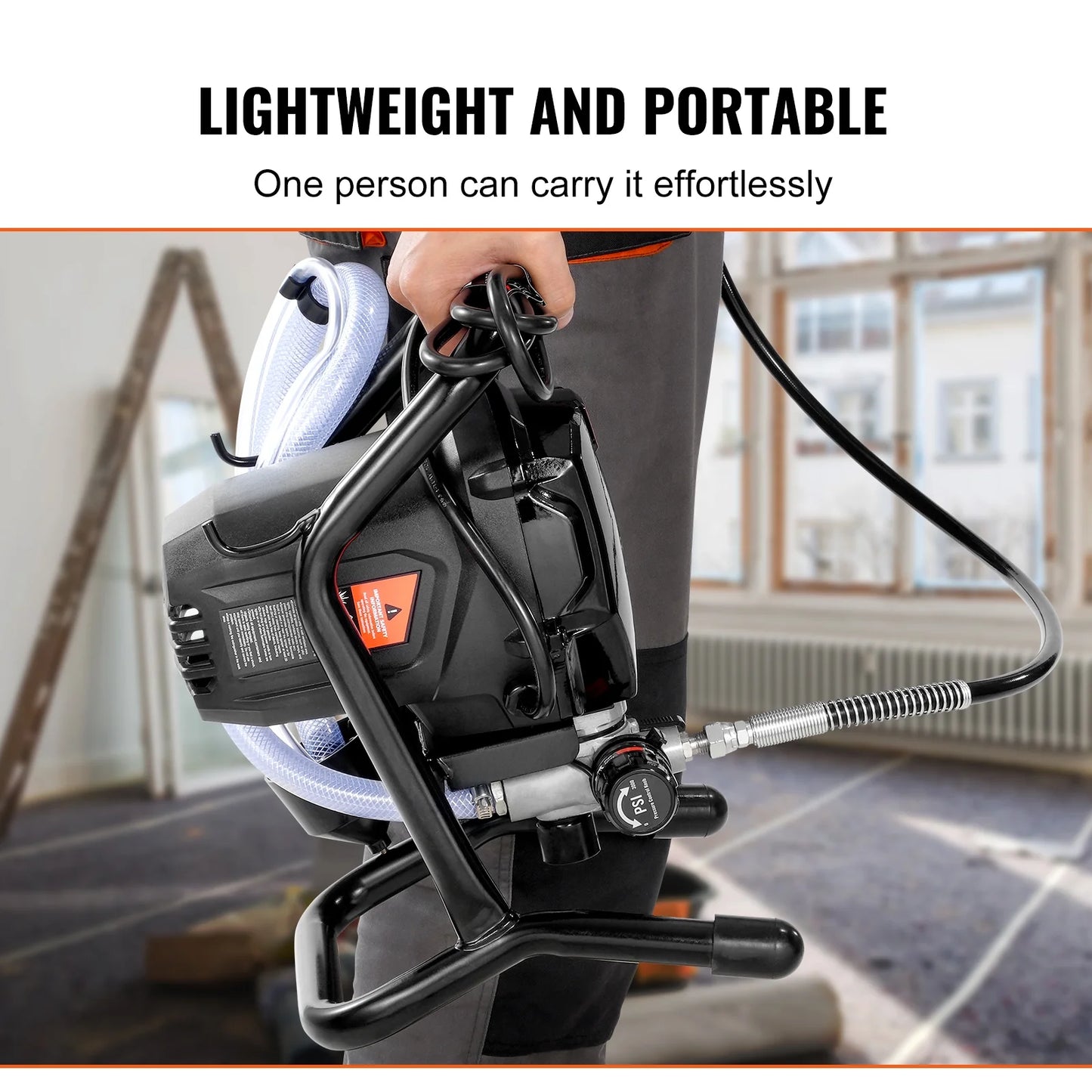 KFFKFF KFFKFF Electric Airless Paint Sprayer, 750W 3000PSI, Ideal for Indoor & Outdoor Furniture, Walls, and Fences, Portable Handheld Sprayer Ensures Smooth & Uniform Coverage
