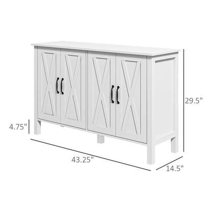 HOMCOM Buffet Sideboard, Coffee Bar Cabinet with Storage, White