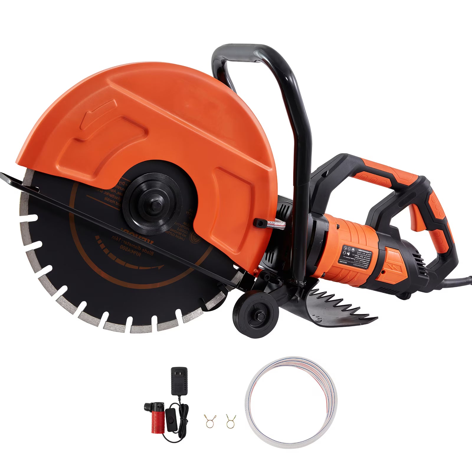 BENTISM 9'' Electric Concrete Saw Wet/Dry 4.5 in Cutting Depth Saw Cutter with Water Pump and Blade, Masonry Saw for Granite, Brick, Porcelain, Reinforced Concrete and Other Material