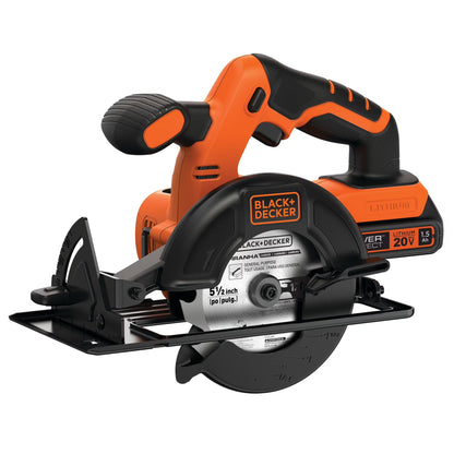 BLACK+DECKER 20V MAX* POWERCONNECT 5-1/2 in. Cordless Circular Saw, Tool Only, (BDCCS20B)