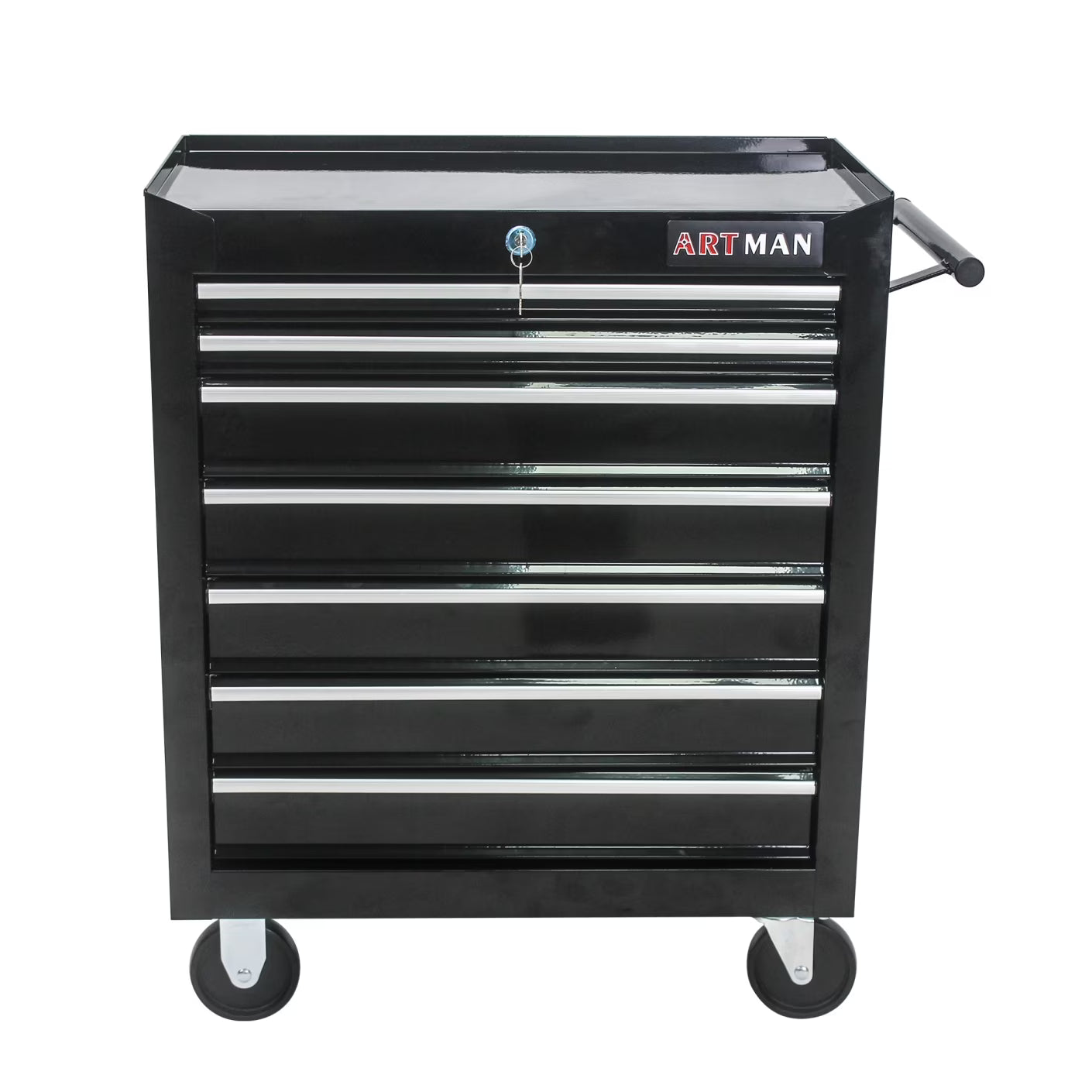 7-Drawer Rolling Tool Chest, Metal Tool Storage Organizer Cart with Locking System and Wheels, Multifunctional Mechanic Tool Cart for Garage, Warehouse, Workshop, Repair Shop, Red