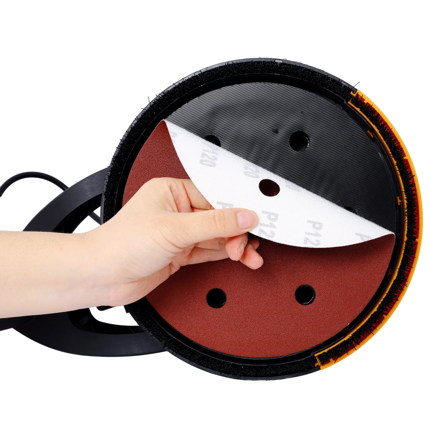 Electric Drywall Sander with Vacuum, 780W Power Sander for Drywall Dustless Floor Sander with Variable Speed 900-1800RPM, LED Light, Extendable, Foldable Handle, 4M Power Cable, Yellow+Black