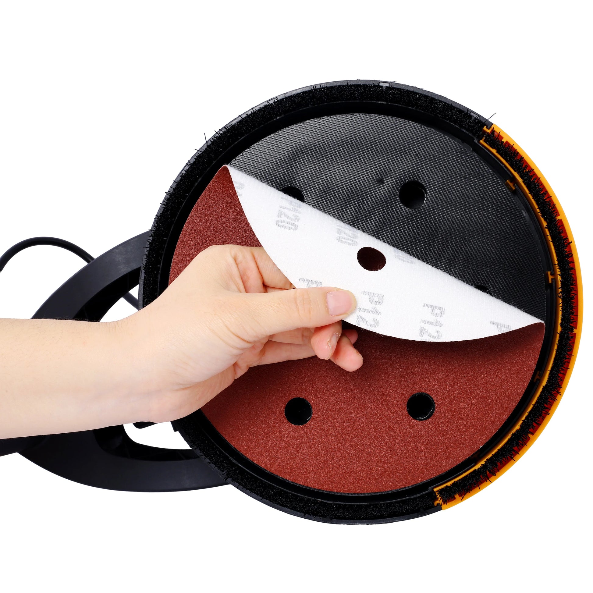 Electric Drywall Sander with Vacuum, 780W Power Sander for Drywall Dustless Floor Sander with Variable Speed 900-1800RPM, LED Light, Extendable, Foldable Handle, 4M Power Cable, Yellow+Black