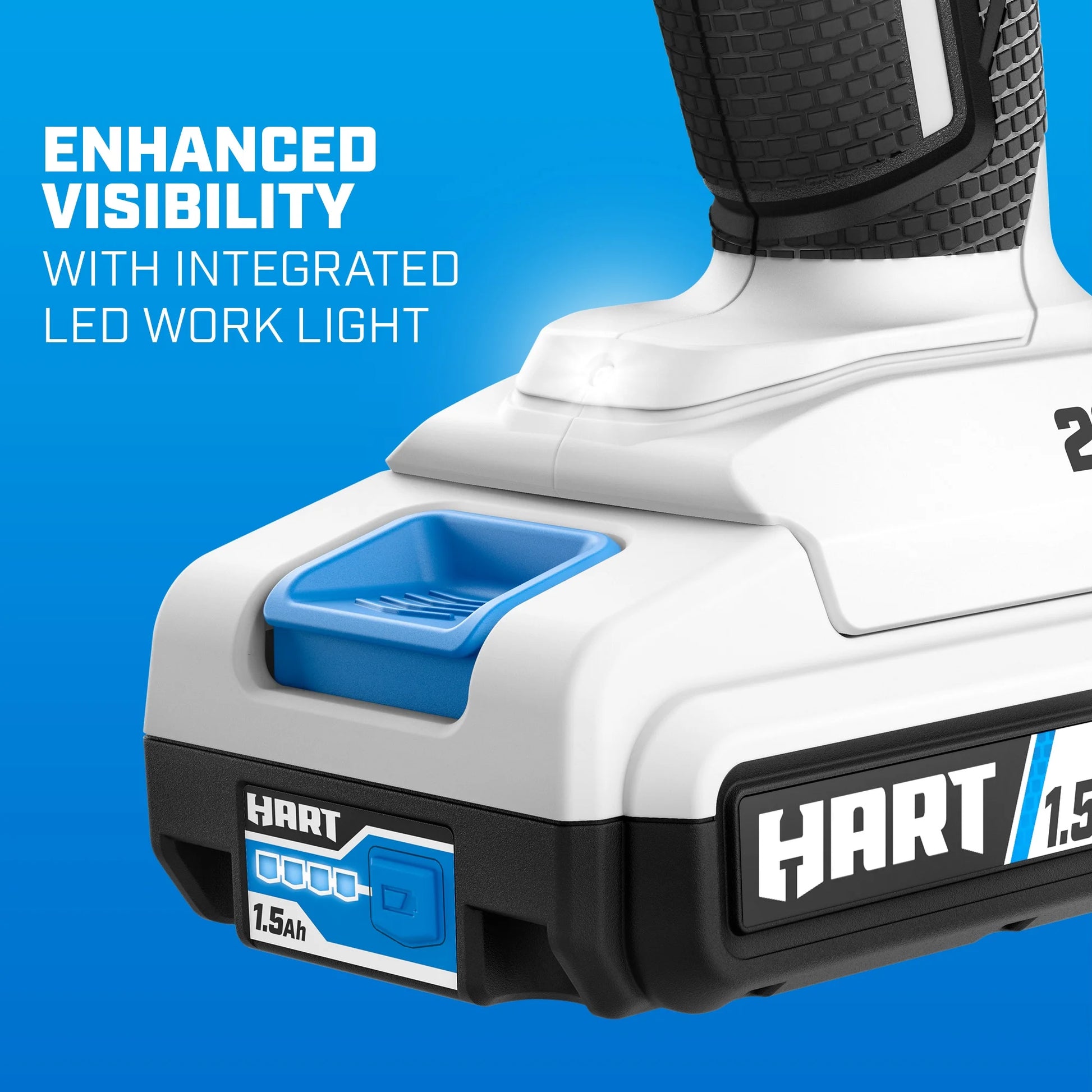 HART 20-Volt Cordless 1/2-inch Drill/Driver Kit, (2) 1.5Ah Lithium-Ion Batteries, Gen 2