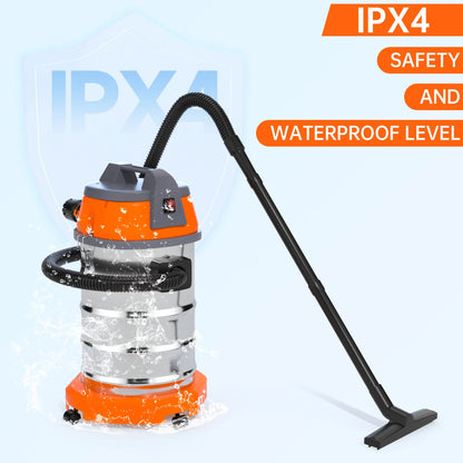 TOPTENG Wet Dry Vacuum Cleaner, 10 Gallon 3200w 8 Peak Stainless Steel Shop Vacuum Wet and Dry, with Filter and Attachments for House Garage Workshop Car