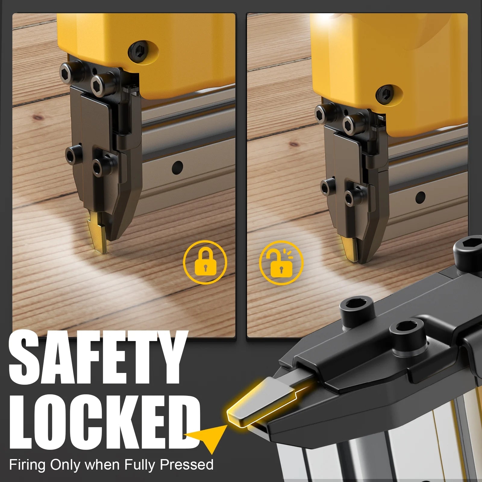 Cordless Brad Nailer Compatible with Dewalt 20V Battery: Brushless Electric Nail Gun with 1000 Nials - 2 Mode 18 Gauge Nail Gun,5/8 to 1-1/4 Inch for Upholstery Woodworking Carpentry(Tool Only)