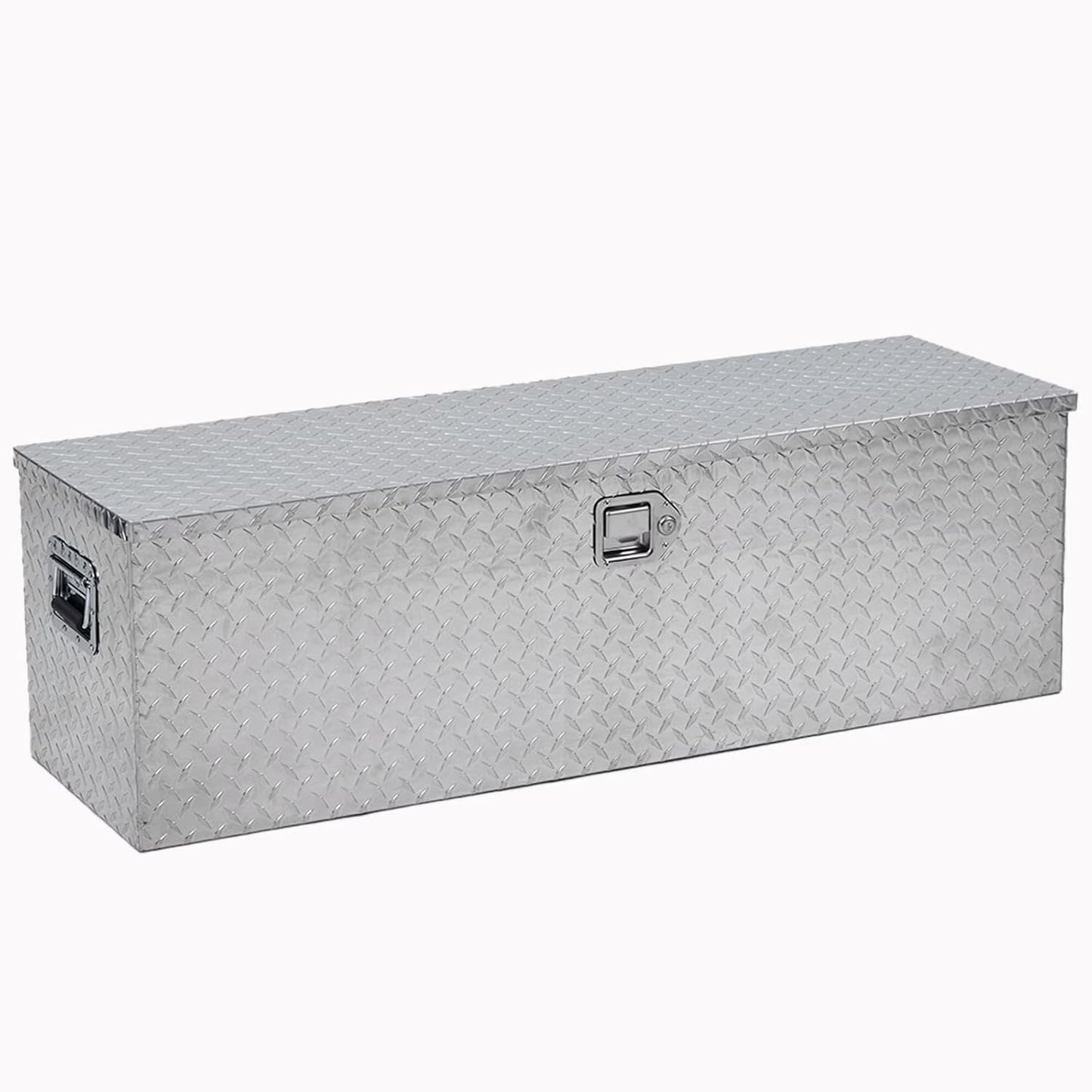 Mescukay 48" Aluminum Truck Tool Box for Pickup Truck Bed RV Toolbox, Heavy Duty Tool Storage Box, Waterproof Storage Organizer Chest with Handle and Lock, 48"x15"x15"